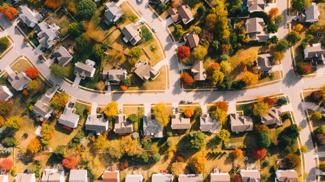 neighborhood in the fall